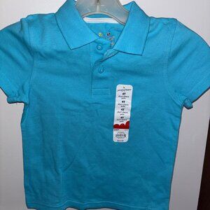 Jumping Beans Toddler Boys Polo Shirt 4T Teal Blue NWT (Qty 2 Available)